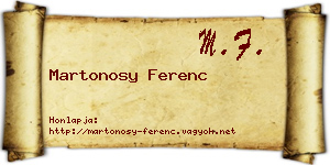Martonosy Ferenc névjegykártya